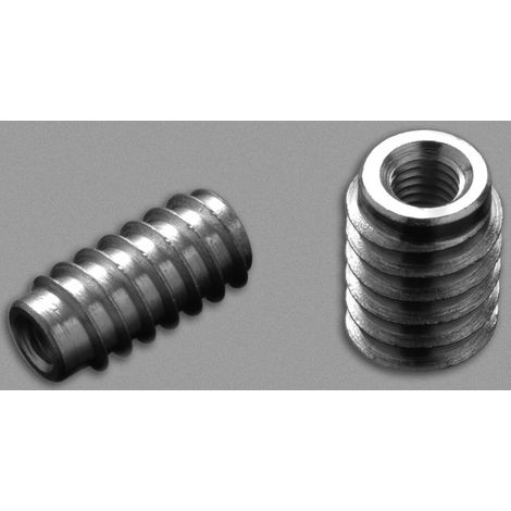 Insert pour bois acier zingué - Pour diamètre de filetage : M8 - Longueur : 23 mm - CROSO