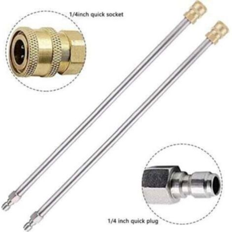 Rallonge Pour Nettoyeur Haute Pression - Télescopique - Jusqu'à 4000 Psi - Pour Gouttières Et Façades - Lot De 2 (1/4)