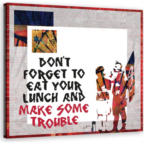 Quadro su tela, Banksy Son Punk e Madre - 30x30 (1/4)