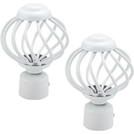 BUNTHAUS 2 pièces Embouts de Tringle à Rideau Fer Lot de Bouchons Décoratifs Cage pour Barre Rideau Remplacement Finials pour Tringle Rideaux Style Industriel Accessoires pour Fenêtre et (1/5)