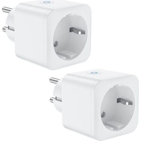 Prise de connexion WiFi, prise intelligente 16A 3300W, compatible avec Alexa Google Home, avec commande vocale et télécommande, prise de minuterie avec fonction minuterie (2 Pack)