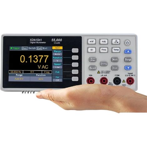 Multimètre numérique de Table XDM1041 XDM1241 55000 Points True RMS Écran LCD 3,5 Pouces Courant Voltmètre Température Multimètres de Bureau(XDM1041-USB) (1/5)