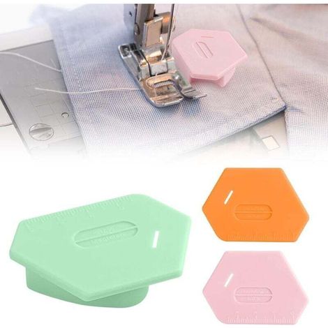 Guide de couture magnétique en 3 parties pour machine à coudre, aide pour bords polygonaux (1/4)