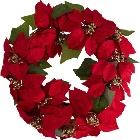 Weihnachtlicher Türkranz, Weihnachtsstern, 45 cm