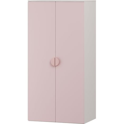 Armoire étagère meuble de rangement pour enfants 123 x 60 x 40 cm blanc rose (1/5)