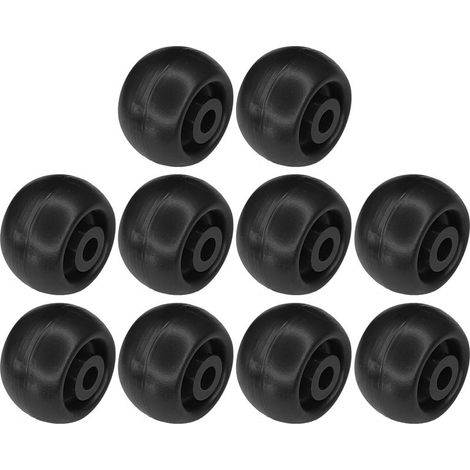 10 rotelle rigide in plastica nera da 40 mm per uso universale, ruote a puleggia per mobili, porte scorrevoli, cassetti, letti, armadi (1/2)