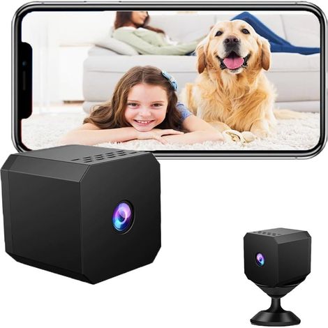 Mini Camera Espion sans Fil, 1080P Camera Surveillance WiFi Interieur & Exterieur sans Fil Invisible a Distance Discrete avec Vision Nocturne
