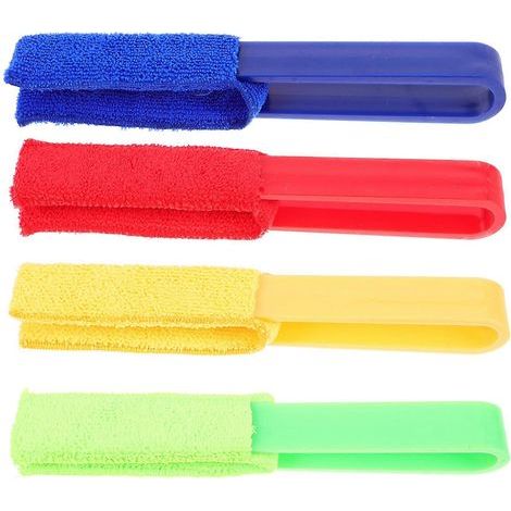 Ensemble de 4 outils de nettoyage pour stores et rideaux, comprenant un plumeau et un chiffon pour le nettoyage des stores et rideaux de voiture.-22.00X3.00X3.00CM (1/3)