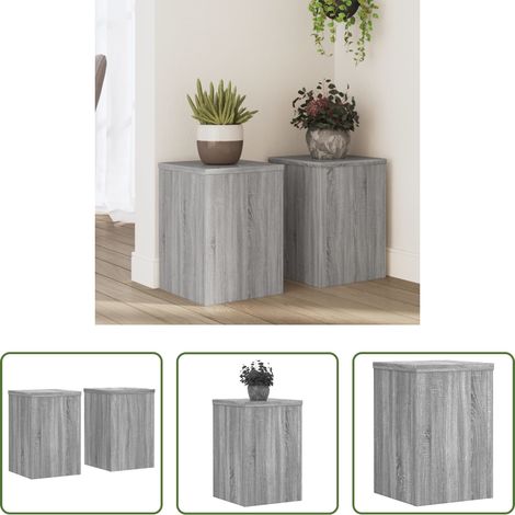 Holzwerkstoff - Pflanzenständer 2 Stk. Grau Sonoma 25x25x35 cm Holzwerkstoff (1/5)