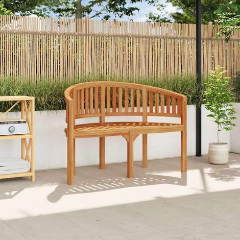 vidaXL Banco con forma de banana madera maciza de teca 120 cm (1/5)