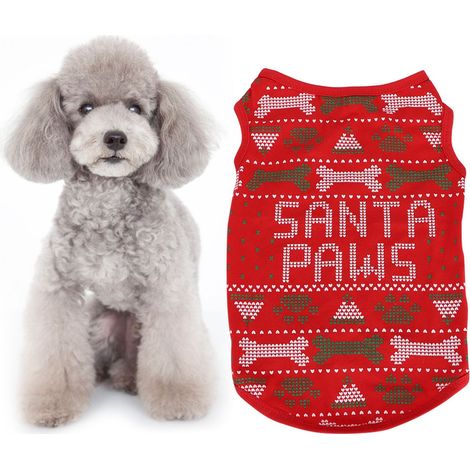 Ensemble Arbre De Noël Pour Chien Et Chat - Motif Os Festif En Polyester - Vêtement Doux Pour Animal De Compagnie - 3 Tailles Disponibles (1/5)