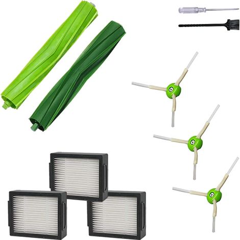 Accessori di ricambio per aspirapolvere iRobot Roomba i7 j7 i6 i8 i3 i4 i1 e5 e6 serie IE includono 1 spazzola con setole e 3 filtri, spazzola laterale