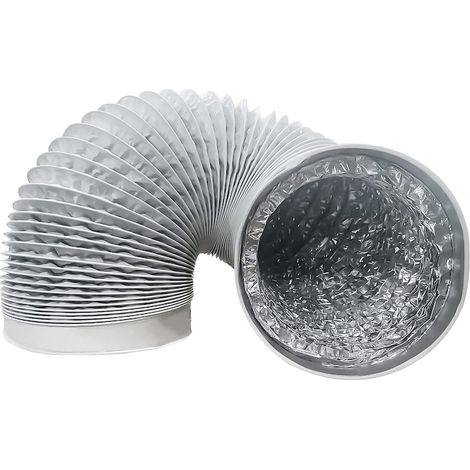 Tuyau d'évacuation flexible PVC, imperméable, insonorisé, 150mm x 2m, blanc et argent, kit de vidange pour pompe (1/5)