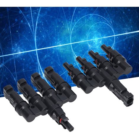 Connecteur Photovoltaïque T 4 en 1 Paire Mâle Femelle, Diviseur Câble 50A Laiton (1/5)
