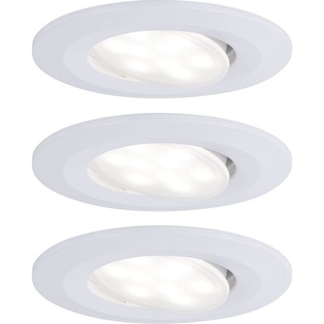 Paulmann HomeSpa 3er Set LED Einbauleuchte Calla weiß 9 cm schwenkbar LED Einbauleuchte (1/5)