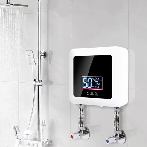 7500W Chauffe-Eau Instantané Sans Réservoir Douche Électrique Mini, 230V Chauffe-Eau Instantané Douche Jardin, Mini Chauffe-Eau Instantané Sans Réservoir pour Salle De Bains Cuisine, Panneau LED (1/5)