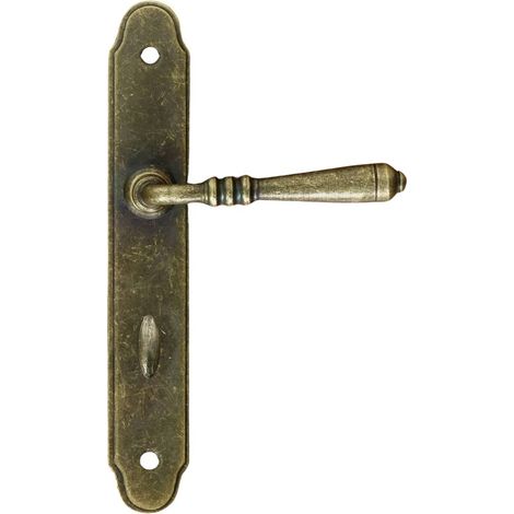 Maniglia per porta DEVON con placca WC 72 ORO ANTICO