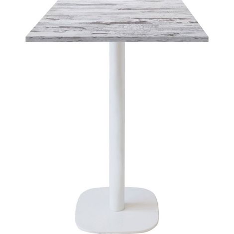 Mange-debout 60 x 60 cm - modèle Round pied blanc chêne Islande