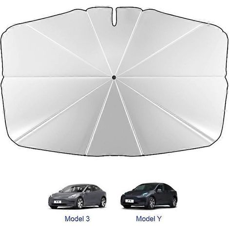 Pare-soleil pliable pour pare-brise avant Model 3/Y, protection UV (1/4)