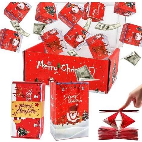 Weihnachtsüberraschungsbox – Rotes Weihnachtsmann-Überraschungsgeschenk, enthält 12 faltbare Explosionsboxen, eine DIY-Weihnachtsbaum-Geschenktüte für Kinder, ein Geschenk für Geburtstagsfeiern (1/5)