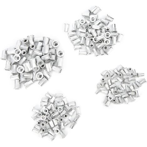 200 pièces inserts filetés alu M3 M4 M5 M6, filetage vertical, en sachet