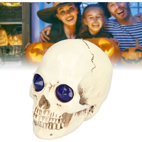 Totenköpfe aus Kunstharz, Accessoires, Geschenke und Scherzartikel für Halloween, schädelförmige Ornamente mit Diamanten (1/5)