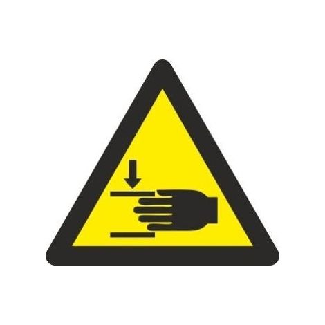 Señal de pictograma ¡Atención Riesgo de Atrapamiento Con Tintas UV 90 mm SEKURECO (1/2)