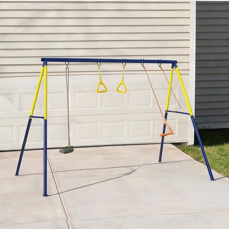Portique de balançoire multicolore en acier 285 x 160 x 181 cm (1/5)
