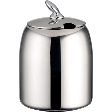 sucrier avec couvercle en acier inoxydable 18/10 – fini miroir, argent, 12oz, 340g (1/4)