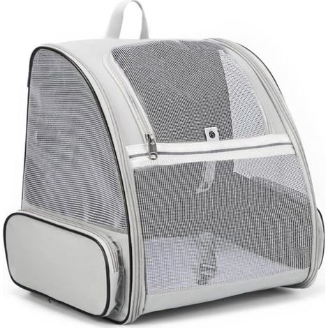 Hondenrugzak - Hondentas - Uitvouwbaar - Ademend - Met Ventilatie - Tot 8 kg - Grijs (1/5)