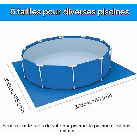 Ground Mat for Swimming Pools, Rectangular Ground Tarpaulin, Protective Mat for Inflatable Pools, Pool Floor Protector (396 x 396 cm/155.9 x 155.9 inches) (1/4)
