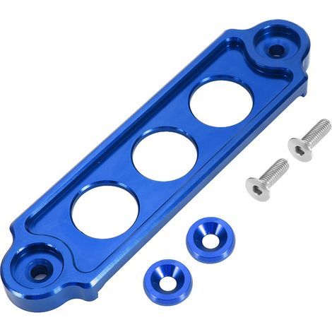 Barre de fixation batterie universelle en alliage d'aluminium 14cm, support 3 trous, couleur bleue (1/5)