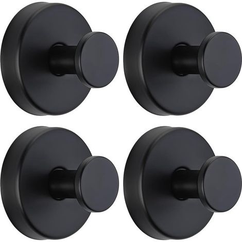 Filiyano-Crochets à ventouses - Lot de 4 - Crochets porte-serviettes - pour fenêtres, vitres, salle de bain, cuisine - Noir (1/5)