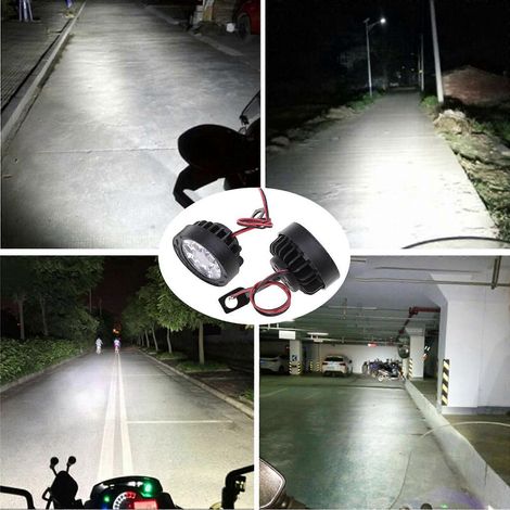 Lot de 2 lampes améliorées pour feux antibrouillard auxiliaires de moto, 6 LED (1/4)