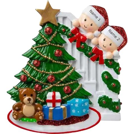Décoration Arbre De Noël Personnalisée En Résine, Deux Bonhommes De Neige Sans Masque, Ornement Festif Pour La Famille (1/2)