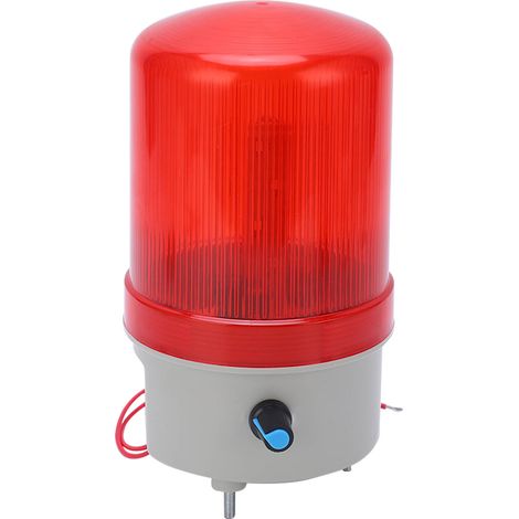 Lampe d'alerte rotative rouge puissante, sirène réglable, signal lumineux clignotant 220V 2W (1/5)