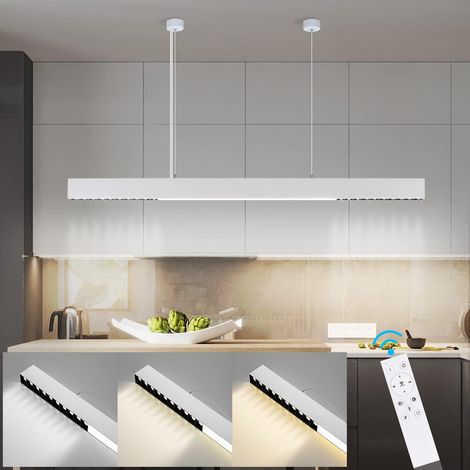ZMH LED Suspension de table à manger Lampes à intensité variable - Lampe à suspension moderne 150CM Hauteur réglable avec télécommande Bla (1/5)