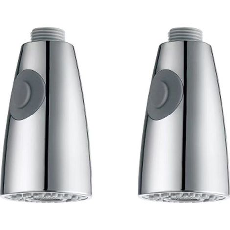 2 pack Douchette Robinet Cuisine 2 Jets Tête de Robinet de Rechange Douchette pour Robinet Remplacement Douchette pour Mitigeur Cuisine, Chromé, G1/2 (1/5)