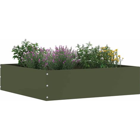 Bordure de Pelouse 6 pcs Vert olive 50 x 50 x 13 cm Acier CFW744334 (1/5)