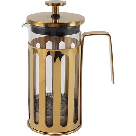 Brocca a pressa francese in vetro borosilicato di alta qualità e acciaio inossidabile 304 resistente al calore, ideale per casa, campeggio e viaggi. Zekai