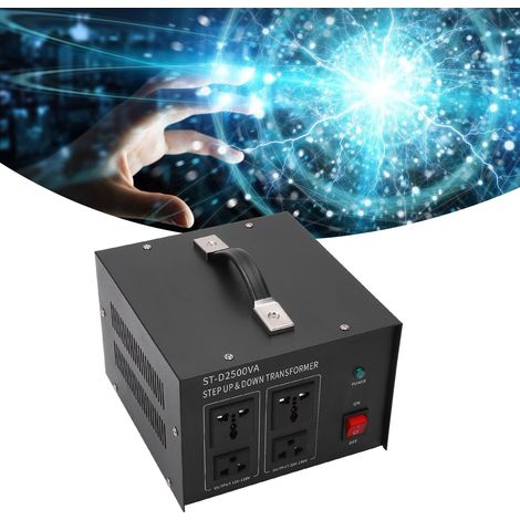 2500-W-Leistungstransformator, 110 V auf 220 V Aufwärts- und 220 V auf 110 V Abwärtstransformator, europäischer Standardstecker, 110–120 V / 220–240 V (1/5)