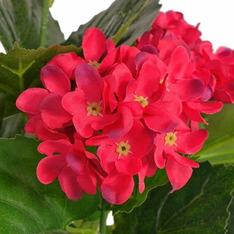 Hortensia artificiel avec pot plante artificielle décorative d'intérieur rouge 60 cm (1/3)