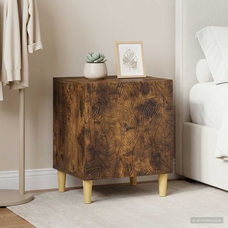 vidaXL Bedside Table 2 pcs Smoked Oak 43 x 34.5 x 50 cm (1/5)