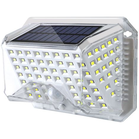Solarbetriebene LED-Außenleuchte mit Bewegungsmelder, 270° Abstrahlwinkel, IP65 wasserdicht, kabelloser Solarstrahler für Garten, Veranda und Balkon