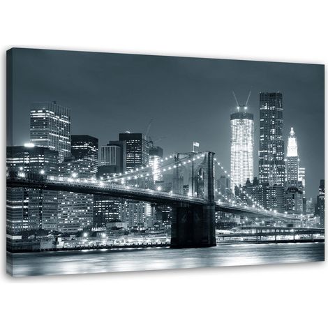 Tableau sur toile New York Pont de Manhattan 60x40 (1/5)