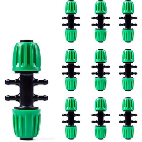 CCYKXAConnecteur de Tuyau D'irrigation de jardin,Irrigation Goutte à Goutte pour Tube D'irrigation 1/2 pouce à 1/4 pouce Accessoires D'arrosage 6 voies,Vert