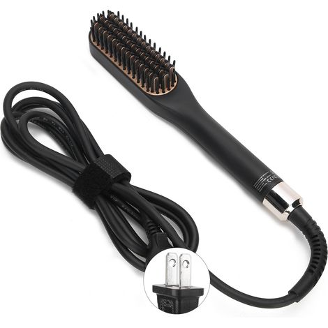 Peigne électrique lissant la barbe, brosse multifonction pour homme, 100-240V, prise US. (1/5)