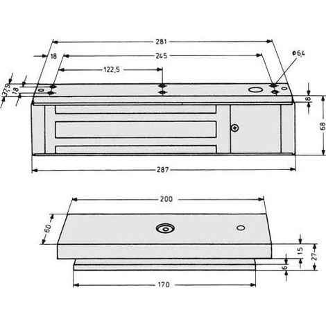 Assa Abloy effeff Flächenhaftmagnet kpl.mit Gegenplatte 828-44