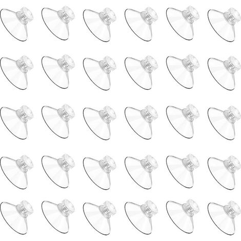 Lot de 30 ventouses en PVC transparent 40mm – Fixation avec filetage et écrous moletés – Pour fenêtres, miroirs et surfaces lisses - 30PCS (1/5)