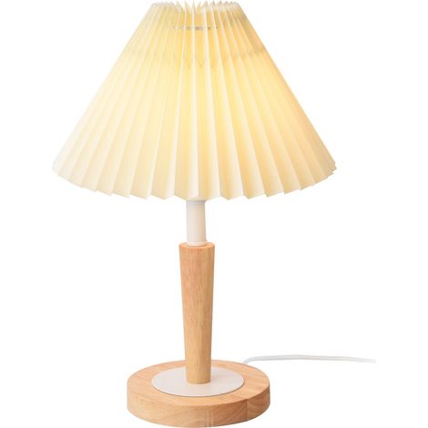Lampada da tavolo 35 cm bianco crema effetto legno 030007403